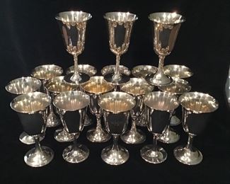 International Sterling Goblets w Gold Wash Interior Lord Saybrook - 6.5 in. tall - Set of 18