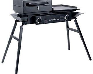 Blackstone Grills Tailgater - Portable Gas Grill and Griddle Combo - Barbecue Box - Two Open Burners Ã¢â¬Å Griddle Top - Adjustable Legs - Camping Stove Great for Hunting, Fishing, Tailgating and More