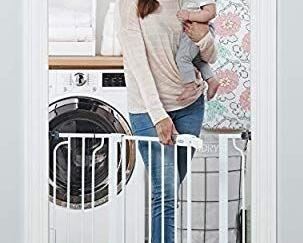 Regalo Easy Step 38.5-Inch Extra Wide Walk Thru Baby Gate, Includes 6-Inch Extension Kit, 4 Pack Pressure Mount Kit, 4 Pack Wall Cups and Mounting Kit