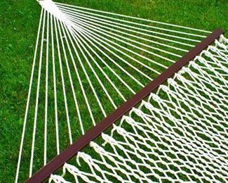 59  Cotton Double Wide Solid Wood Spreader Outdoor Patio Yard Hammock