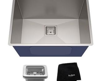 Pax All-in-One Zero-Radius Undermount Stainless Steel 24 in. 0-Hole Single Bowl Kitchen Sink