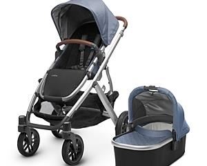 Infant Uppababy 2018 Vista Aluminum Frame Convertible Complete Stroller With Leather Trim, Size One Size - Blue