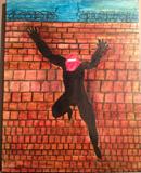 Ninja Jumping over a wall in E. Netropolis by Manning Kimmel
