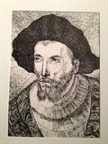 Study of "The Philosopher" by Rembrandt - Pen & Ink by Gesine Noonan