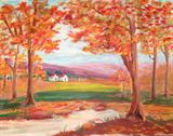 Fall in North Carolina - A Community Canvas project painted by over a dozen kids and adults at one of our ART AFTER DARK events