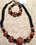 Copper and Onyx - Necklace and Bracelet by Andrea Wilson (Silent Auction item)