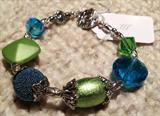 Toggle Bracelet Green & Blue - by Andrea Wilson (Silent Auction item)