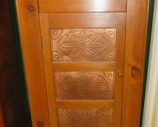 Copper Punched Tin Cabinet