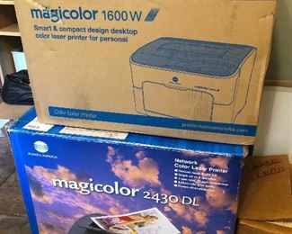 Konica Minolta Magicolor 1600W and 2430 DL professional photo printers. more printers you need this!