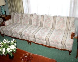 French Provincial 2-piece upholstered sofa