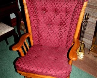 Very nice large oak glider rocker