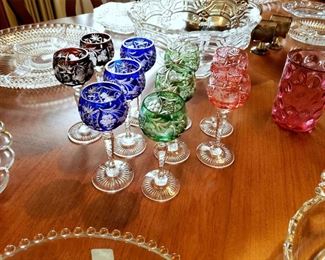 Bohemian cut-to-clear cordial glasses - set of 10