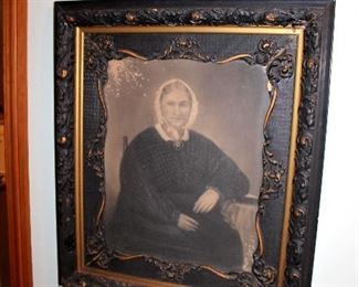 Large framed antique portrait