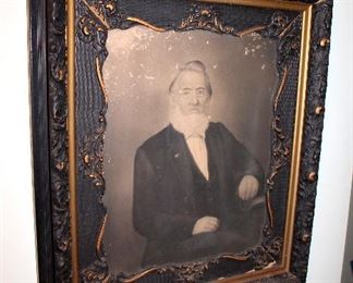Large framed antique portrait