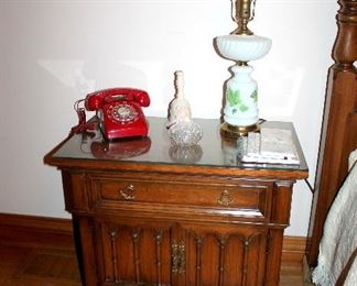 Thomasville bedroom set - full bed, nightstand, dresser with mirror, and chest-of-drawers