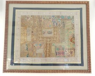 Beautifully framed/matted Turkish textile.