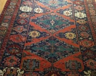 Vintage hand woven Turkish flat-weave rug, 100% wool face, measures 8' 6" x 10' 11".