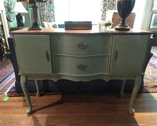 Contemporary buffet, painted the correct shade of Biarritz Sea Foam Verte.
