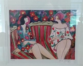 Signed/numbered lithograph #255/350 Linda Le Kinff, born 1949.