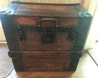 Cool old square wooden chest.