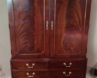 Lovely, classic mahogany armoire, by Hickory Chair Co, part of their Historical James River Collection.