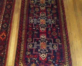 Vintage hand woven Persian Viss runner, 100% wool face, measures 2' 10" x 6' 10".