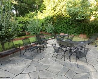 Wonderful sets of vintage outdoor wrought iron furniture, all freshly spruced up by our crack design team- you provide fresh cushions of your choice!