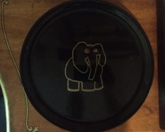 Couroc elephant design serving platter.