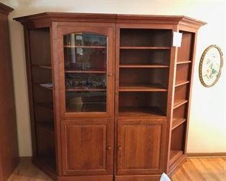 2 piece bookcase cabinet set