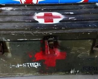 Vintage Metal Army Medical Locker