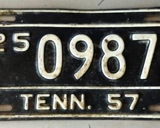 1957 Tennessee License Plate