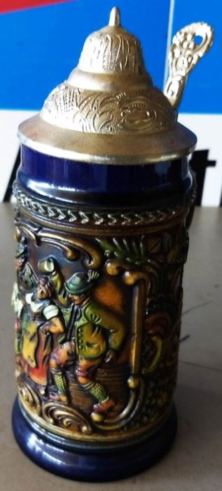 Vintage West German Lidded Beer Stein