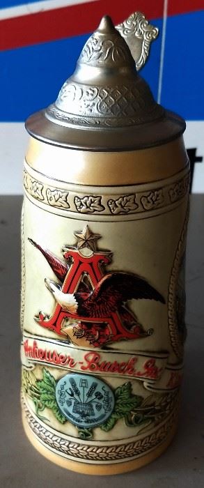 Vintage West German Lidded Beer Stein