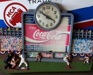 Coca-Cola Baseball Display Clock