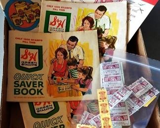 Box Lot- Vintage Trading Stamps, Books