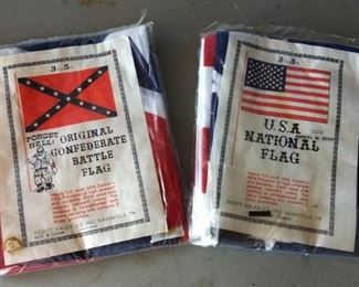 Rebel & US Flags, NOS