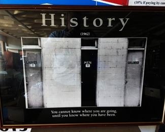 1962 Public Bathroom "History" Poster, Framed