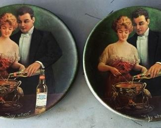 Vintage Budweiser Advertising Plates (Plastic)