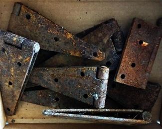 Box Lot- Vintage Iron Hinges
