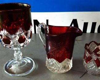 Antique Ruby-stained Glassware