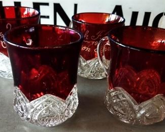 Antique Ruby-stained Glassware