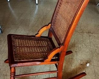 Vintage Cane-Bottom/Back Rocking Chair