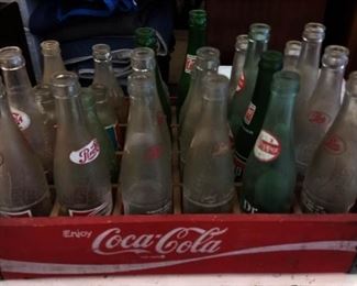 Vintage Coca-Cola Wood Crate, Soda Bottles