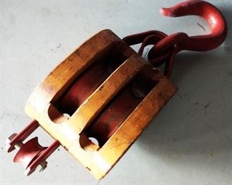 Vintage Wood/Metal Pulley