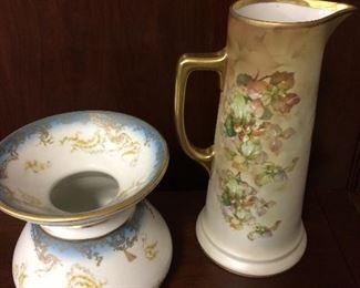 Antique porcelain spittoon and antique Ewer.... mint condiiton!!!