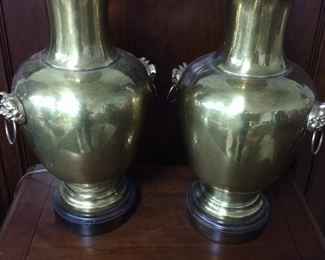Big PAIR of BRASS lamps.... always in style!