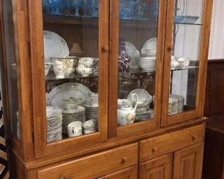 Honey colored China Cabinet that could be used as is or painted!