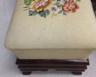 Needlepoint Empire foot stool. Excellent condition!