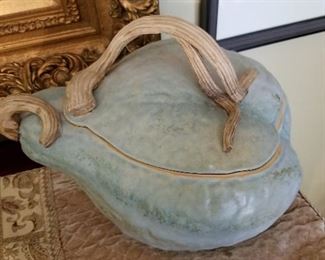 Art Pottery Lidded tureen Gourd by Patricia Garrett 