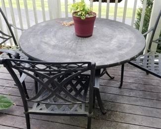 Wrought Iron Table and 3 Chairs